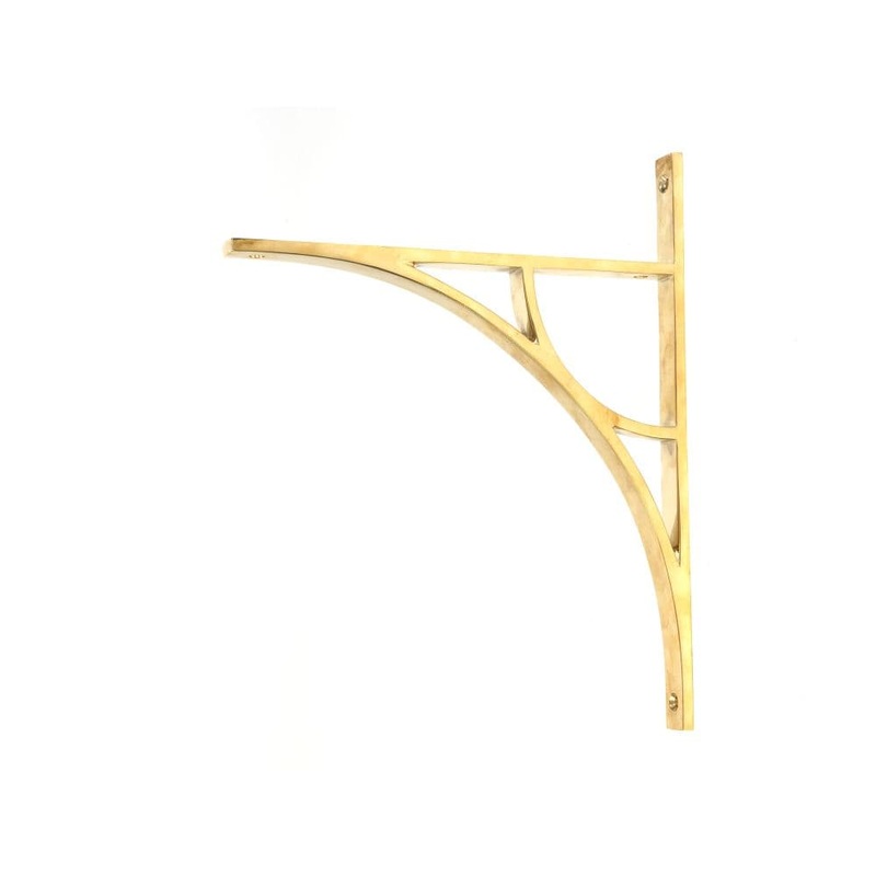 From The Anvil – Polished Brass Tyne Shelf Bracket (314mm x 250mm)