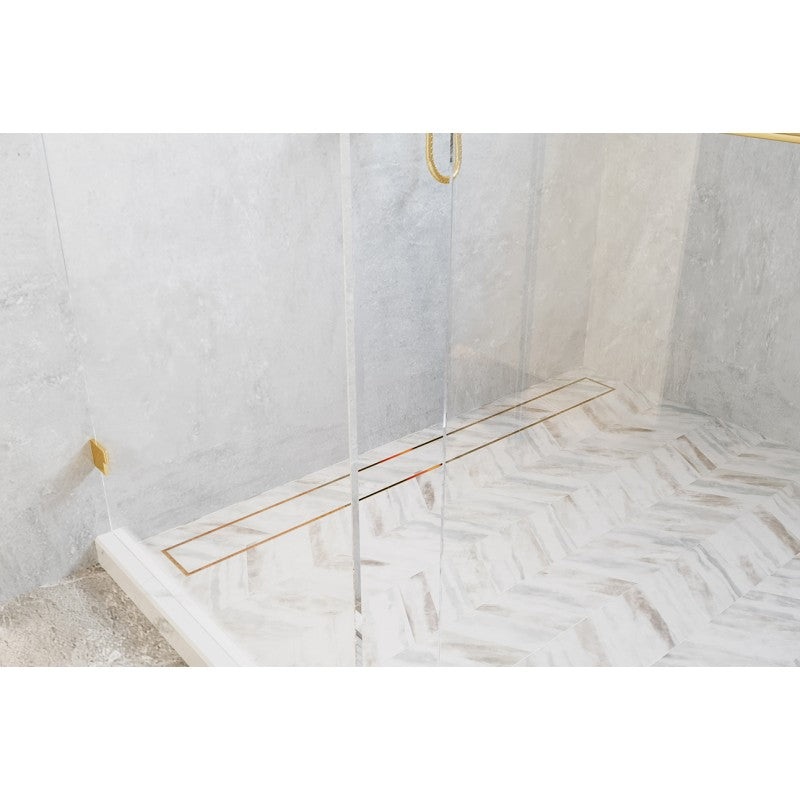 Tile Insert Floor Waste Brushed Gold – 1000mm