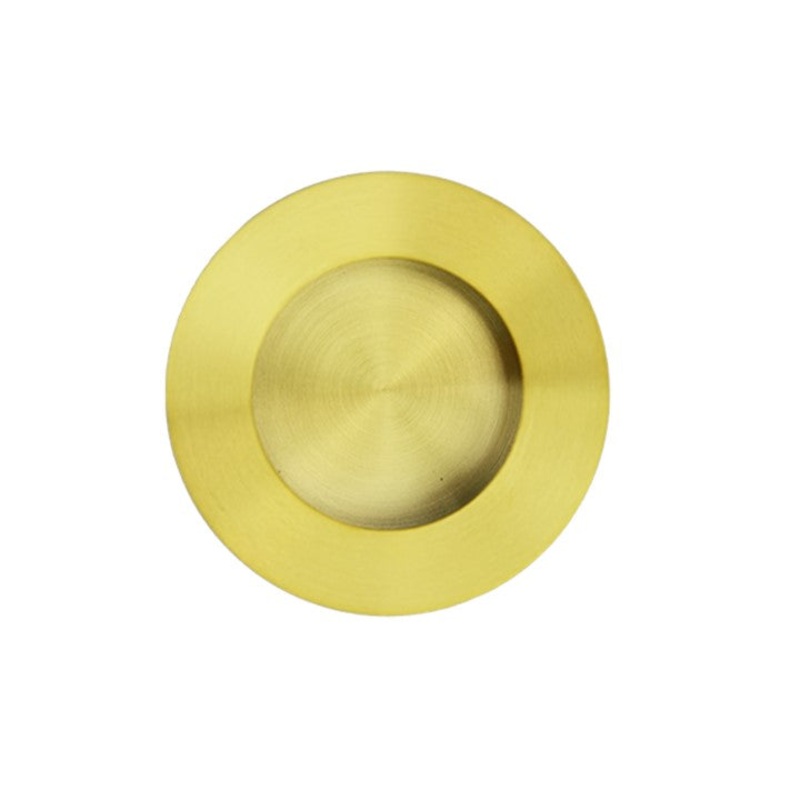 90mm Round Sliding Flush Pull – Brushed Gold