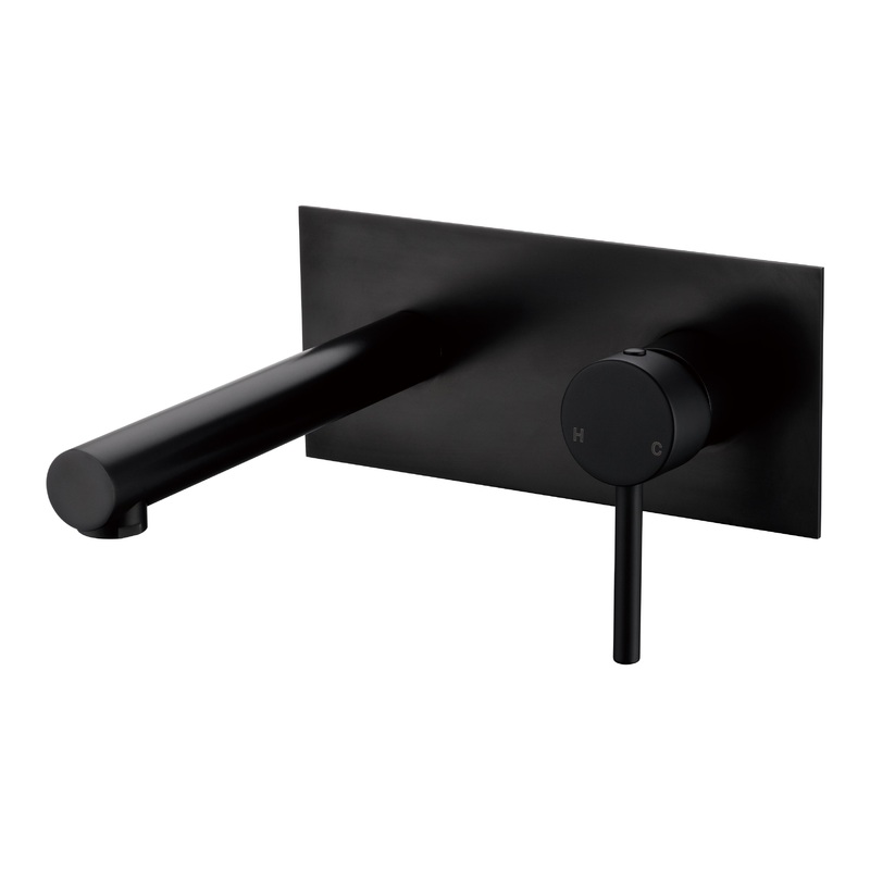 Coral II Square Back Wall Mixer & Spout Combination  – Matt Black