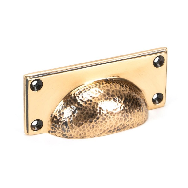 From The Anvil – Polished Bronze Hammered Art Deco Drawer Pull