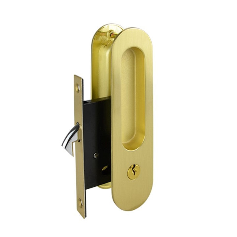 Sliding Key Lock Set – Brushed Gold