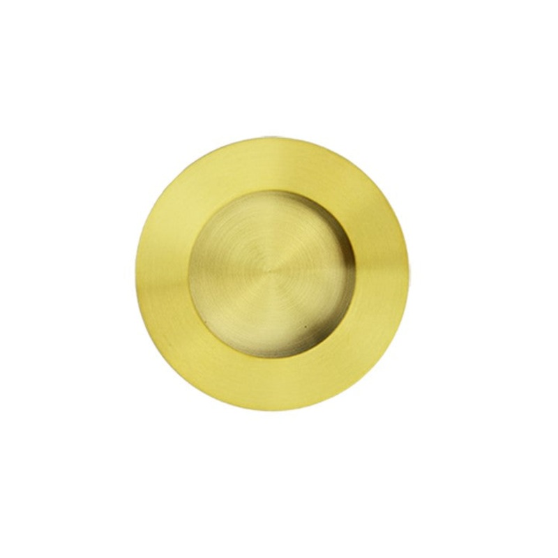 50mm Round Sliding Flush Pull – Brushed Gold