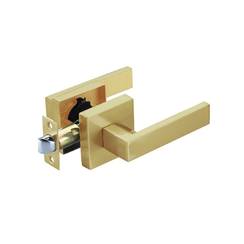 Brushed Gold Finish Passage Handle Set – Reef Series