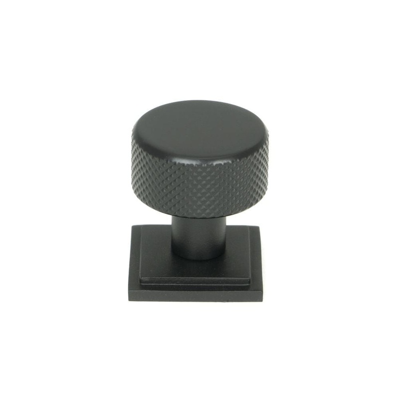 From The Anvil – Matt Black Brompton Cabinet Knob – 25mm (Square)