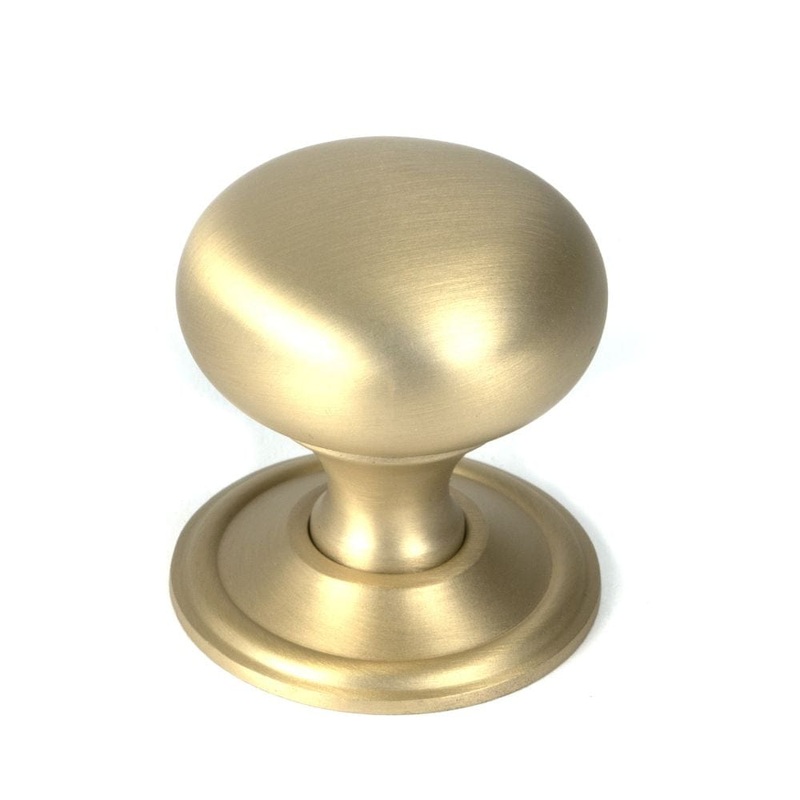 From The Anvil – Satin Brass Mushroom Cabinet Knob 38mm