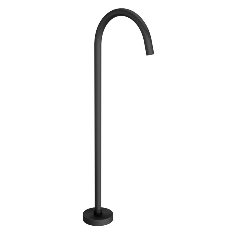 Bella Round Floor Mounted Bath Spout Filler – Matt Black