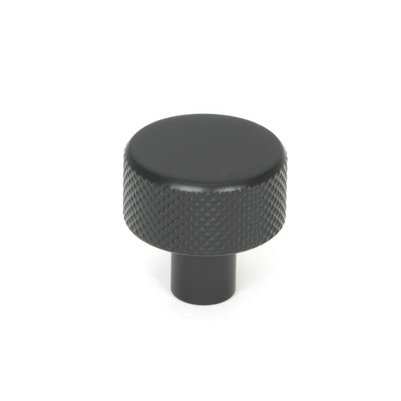 From The Anvil – Matt Black Brompton Cabinet Knob – 25mm (No rose)