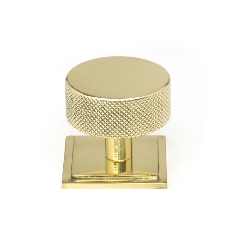 From The Anvil – Polished Brass Brompton Cabinet Knob – 38mm (Square)
