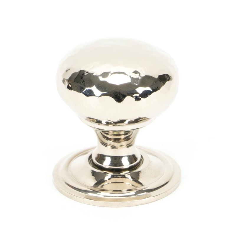 From The Anvil – Polished Nickel Hammered Mushroom Cabinet Knob 32mm