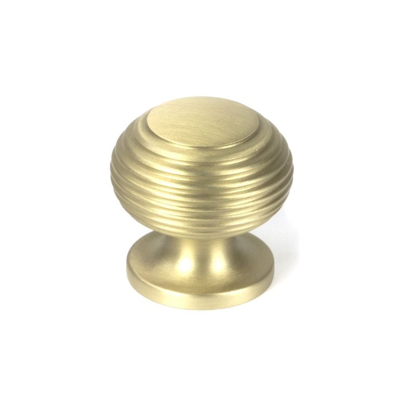 From The Anvil – Satin Brass Beehive Cabinet Knob 30mm