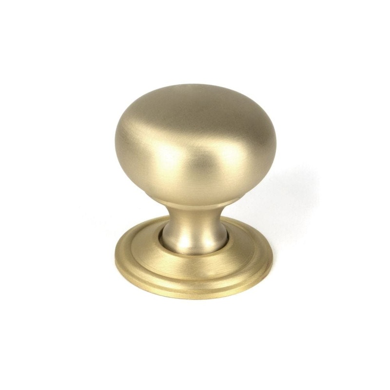 From The Anvil – Satin Brass Mushroom Cabinet Knob 32mm