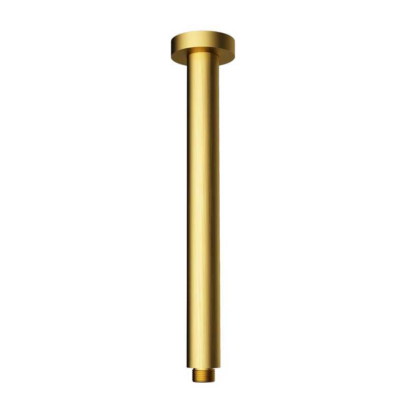 Round Ceiling Drop Down Shower Arm 300mm – Brushed Gold