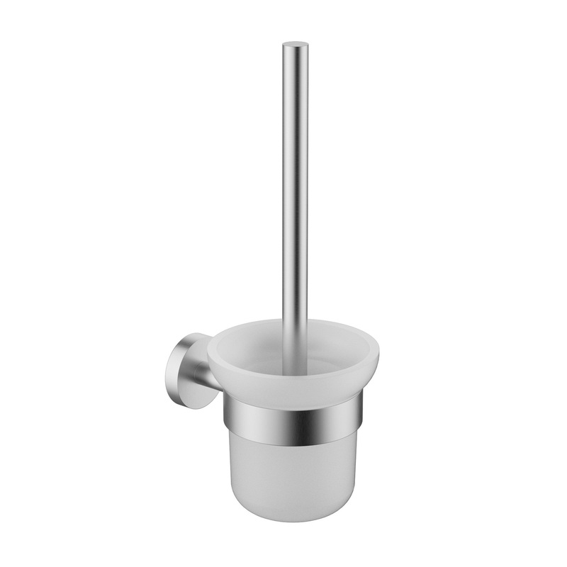 Round Toilet Brush Holder – Brushed Nickel