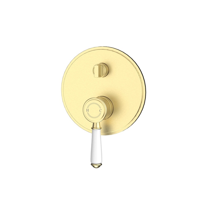 Birmingham Classical Shower & Bath Mixer Diverter  – Brushed Gold