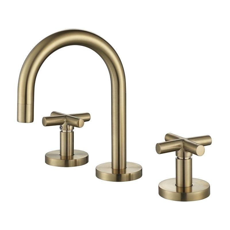 Cross Tap Basin Set – Brushed Gold