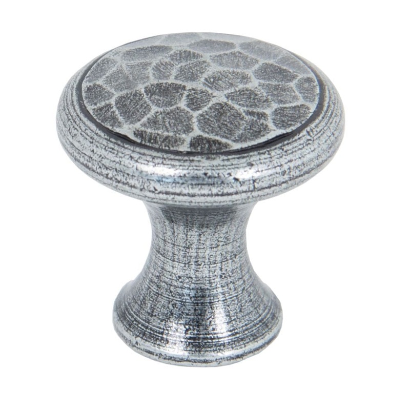 From The Anvil – Pewter Hammered Cabinet Knob – Small