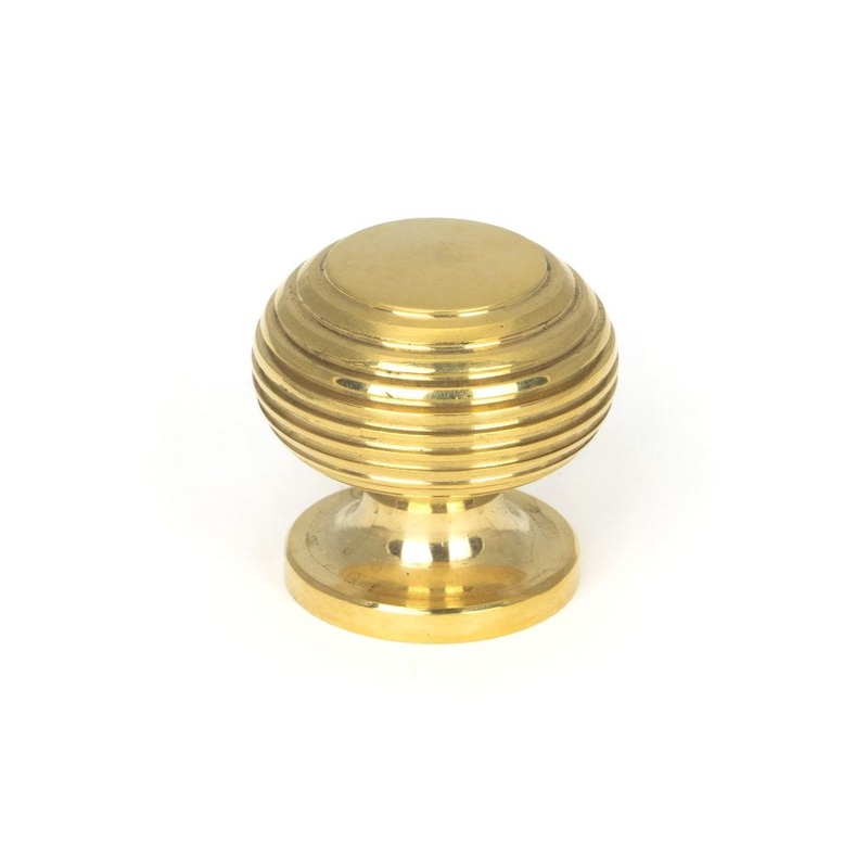 From The Anvil – Polished Brass Beehive Cabinet Knob 30mm