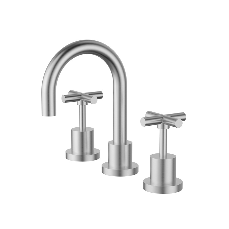 Cross Tap Basin Set – Brushed Nickel