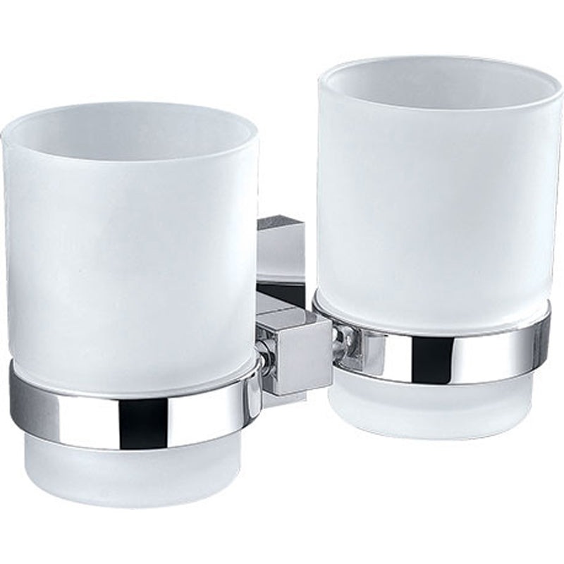 Square Double Cup Holder- Chrome