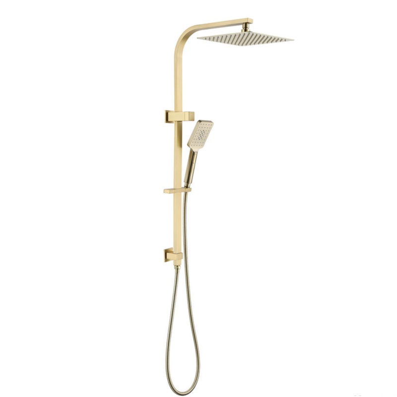 Coomera Square Multifunction Combo Shower rail – Brushed Gold