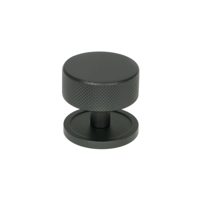 From The Anvil – Matt Black Brompton Cabinet Knob – 38mm (Plain)
