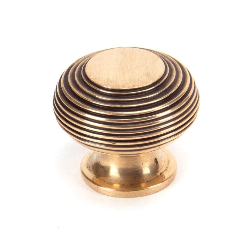 From The Anvil – Polished Bronze Beehive Cabinet Knob 40mm