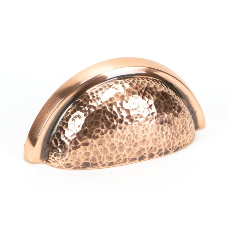 From The Anvil – Polished Bronze Hammered Regency Concealed Drawer Pull