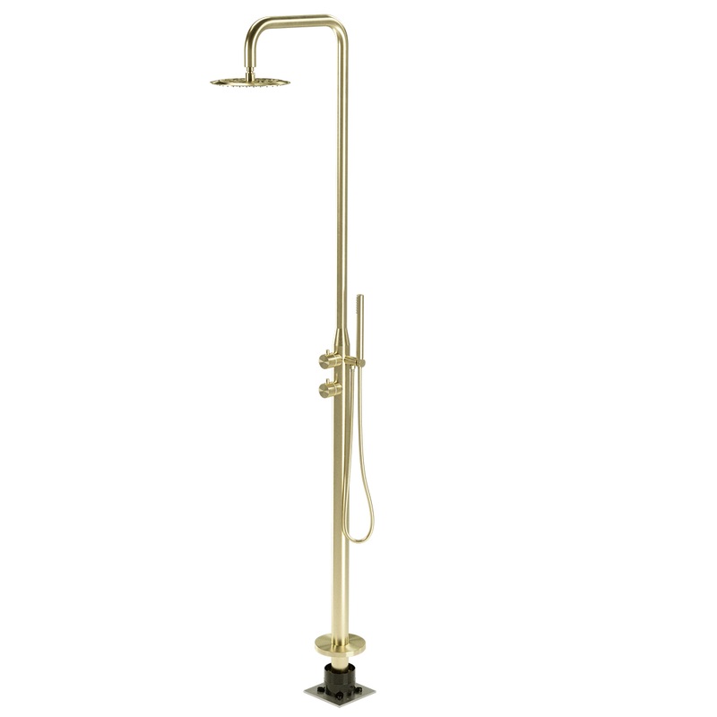 Outdoor Free Standing Shower Combo – Brushed Gold