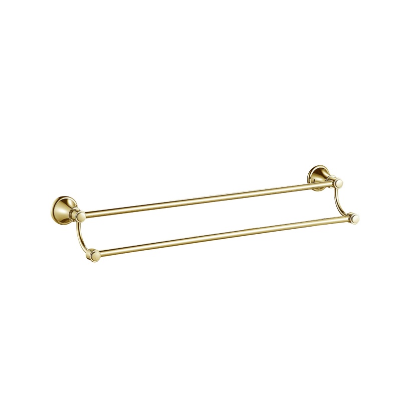 Birmingham Double Towel Rail 600mm – Brushed Gold
