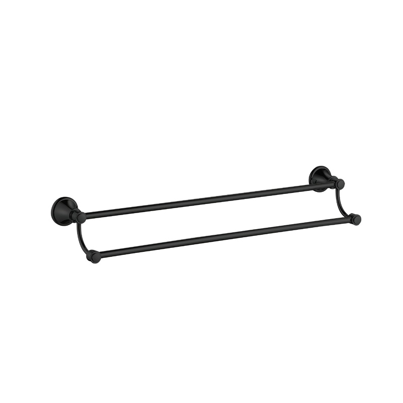 Birmingham Double Towel Rail 600mm – Matt Black