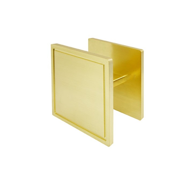 Brushed Gold Finish Square Plate Door Pulls (Pair) – York Series