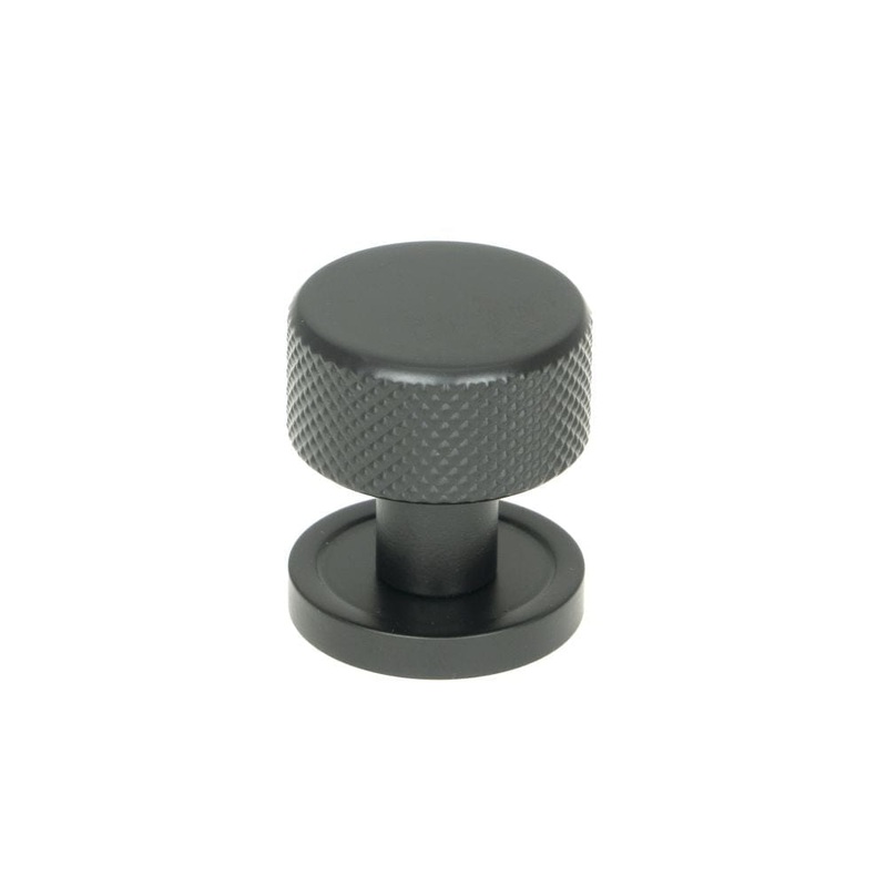 From The Anvil – Matt Black Brompton Cabinet Knob – 25mm (Plain)