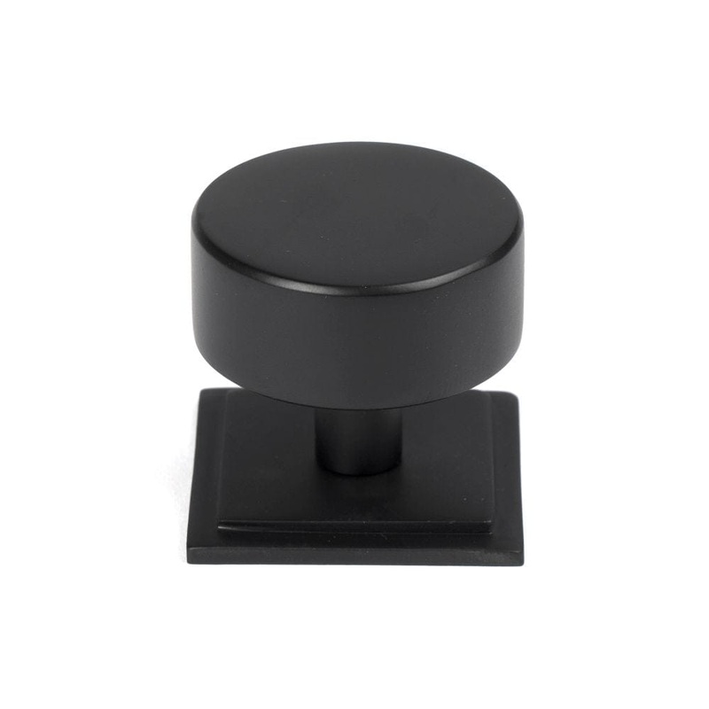 From The Anvil – Matt Black Kelso Cabinet Knob – 38mm (Square)