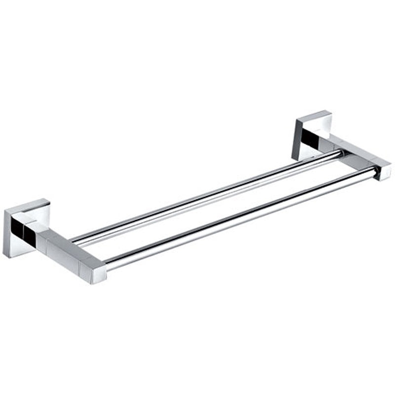Square Double Towel Rail 750mm – Chrome