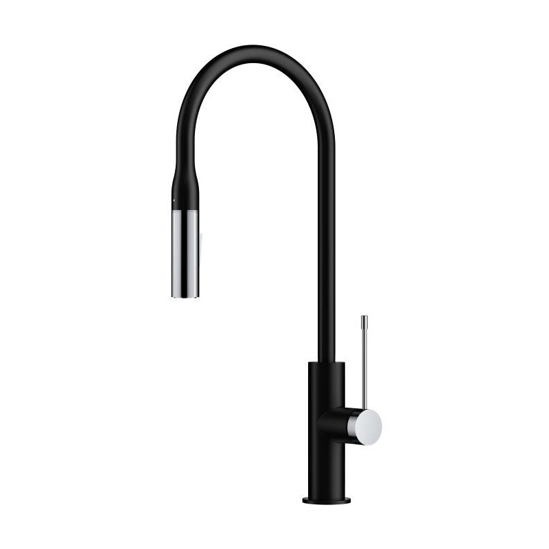 Aura Deluxe Pull-out Sink Mixer – Matt Black & Chrome