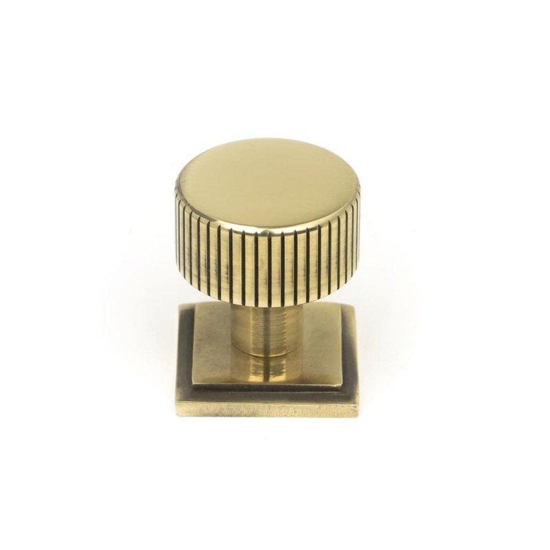 From The Anvil – Aged Brass Judd Cabinet Knob – 25mm (Square)