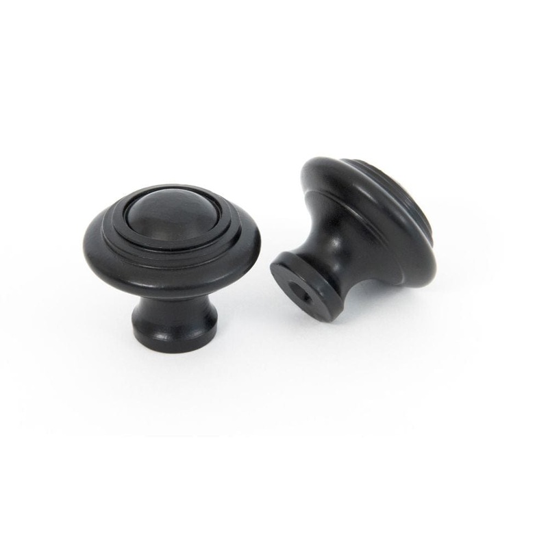From The Anvil – Black Ringed Cabinet Knob – Small