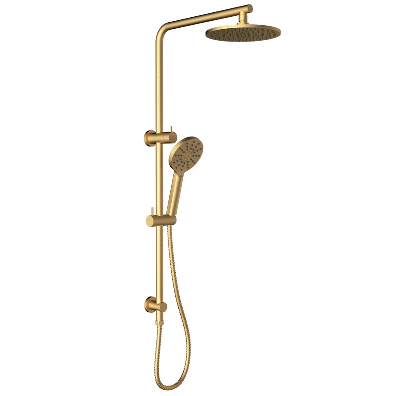 Pacifica Round Multifunction Combo Shower rail – Brushed Gold
