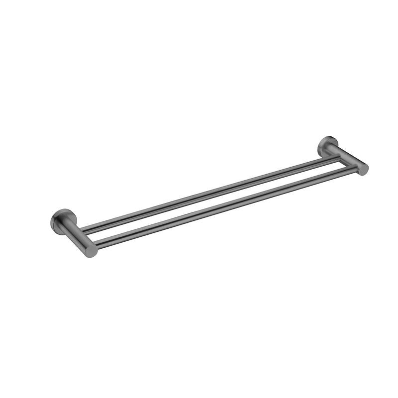 Round Double Towel Rail 600mm – Gunmetal Grey