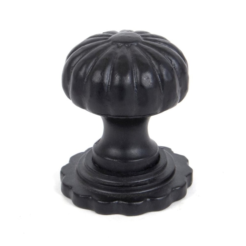 From The Anvil – Black Flower Cabinet Knob – Large