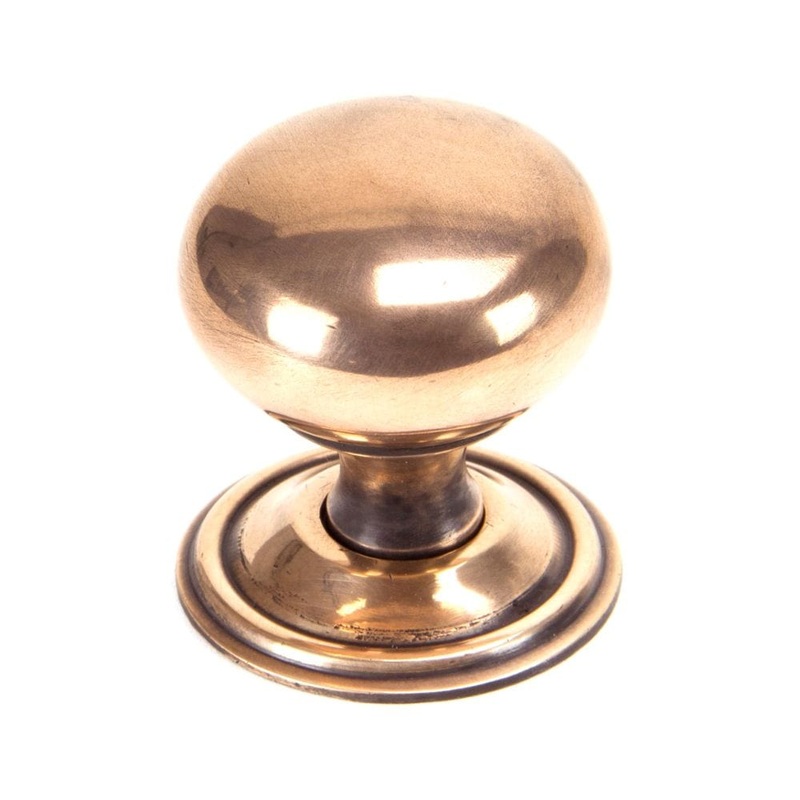 From The Anvil – Polished Bronze Mushroom Cabinet Knob 38mm