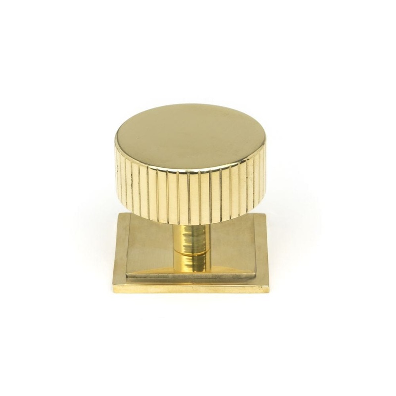 From The Anvil – Polished Brass Judd Cabinet Knob – 38mm (Square)