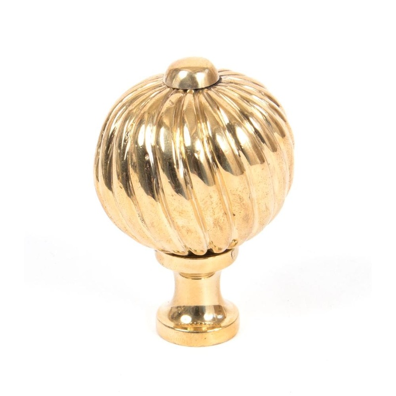 From The Anvil – Polished Brass Spiral Cabinet Knob – Medium