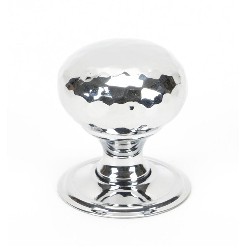 From The Anvil – Polished Chrome Hammered Mushroom Cabinet Knob 32mm