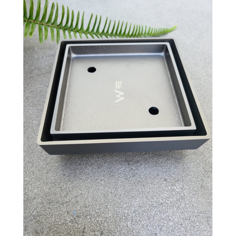 Square Tile Insert Floor Waste Gunmetal – 100mm