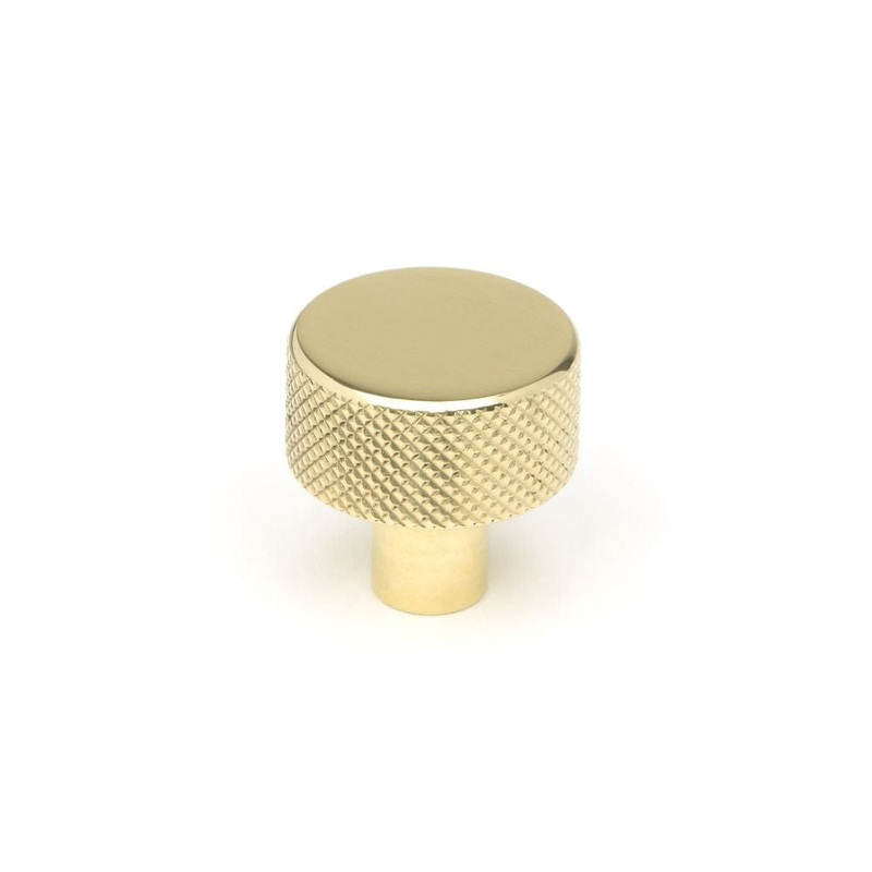 From The Anvil – Polished Brass Brompton Cabinet Knob – 25mm (No rose)
