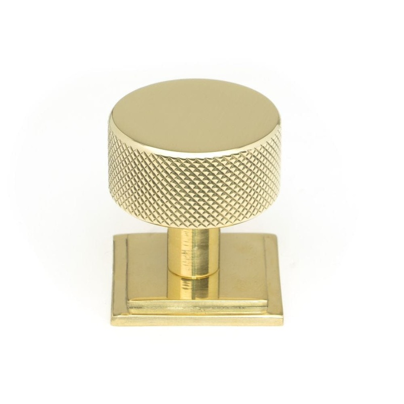 From The Anvil – Polished Brass Brompton Cabinet Knob – 32mm (Square)