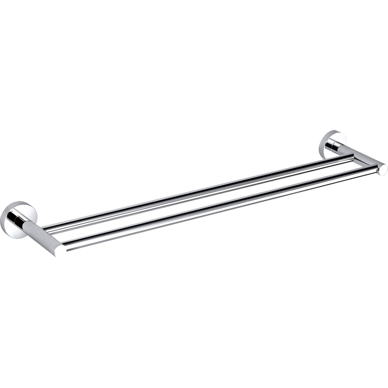 Round Double Towel Rail 750mm  – Chrome