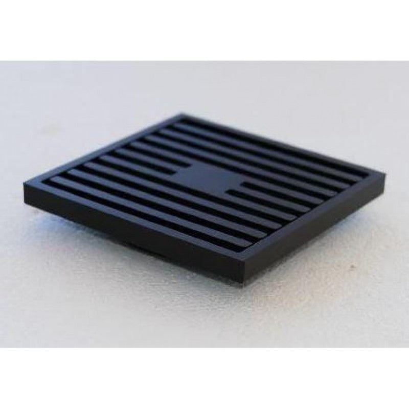 Square Grate Floor Waste Matt Black – 123mm x 123mm